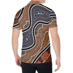 Australia River Aboriginal Dot Print Men's Shirt