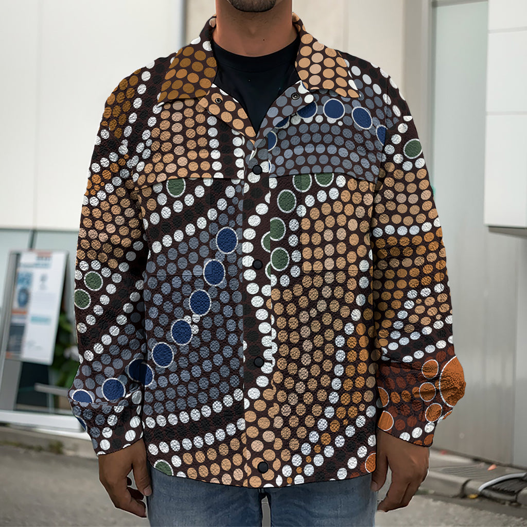 Australia River Aboriginal Dot Print Men's Shirt Jacket