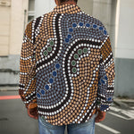 Australia River Aboriginal Dot Print Men's Shirt Jacket