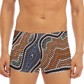 Australia River Aboriginal Dot Print Men's Short Boxer Briefs