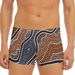 Australia River Aboriginal Dot Print Men's Short Boxer Briefs