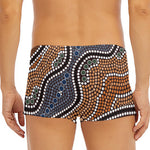 Australia River Aboriginal Dot Print Men's Short Boxer Briefs