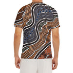 Australia River Aboriginal Dot Print Men's Short Sleeve Rash Guard