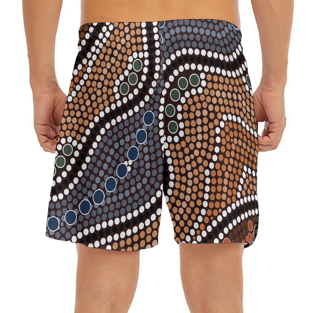 Australia River Aboriginal Dot Print Men's Split Running Shorts