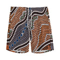 Australia River Aboriginal Dot Print Men's Athletic Shorts