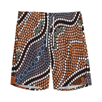 Australia River Aboriginal Dot Print Men's Sports Shorts