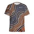 Australia River Aboriginal Dot Print Men's Athletic T-Shirt