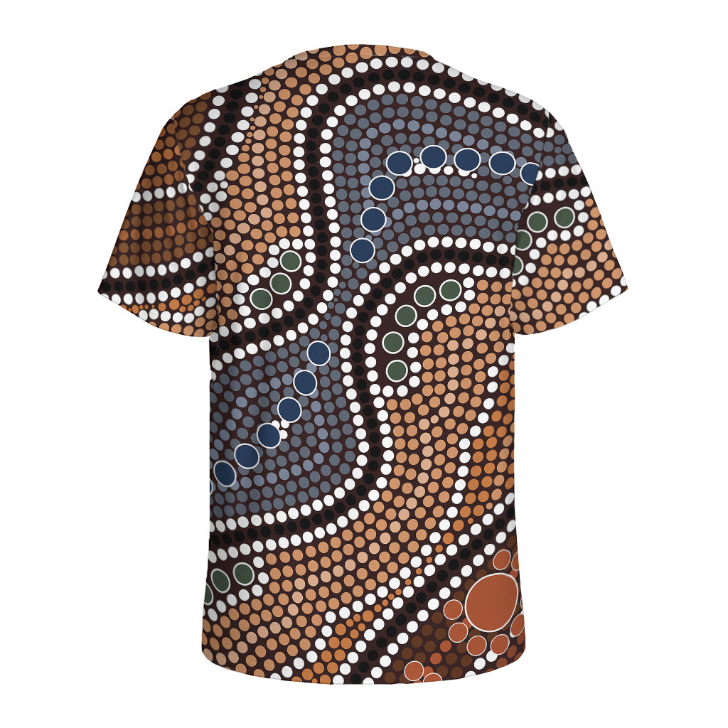 Australia River Aboriginal Dot Print Men's Sports T-Shirt