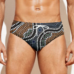 Australia River Aboriginal Dot Print Men's Swim Briefs