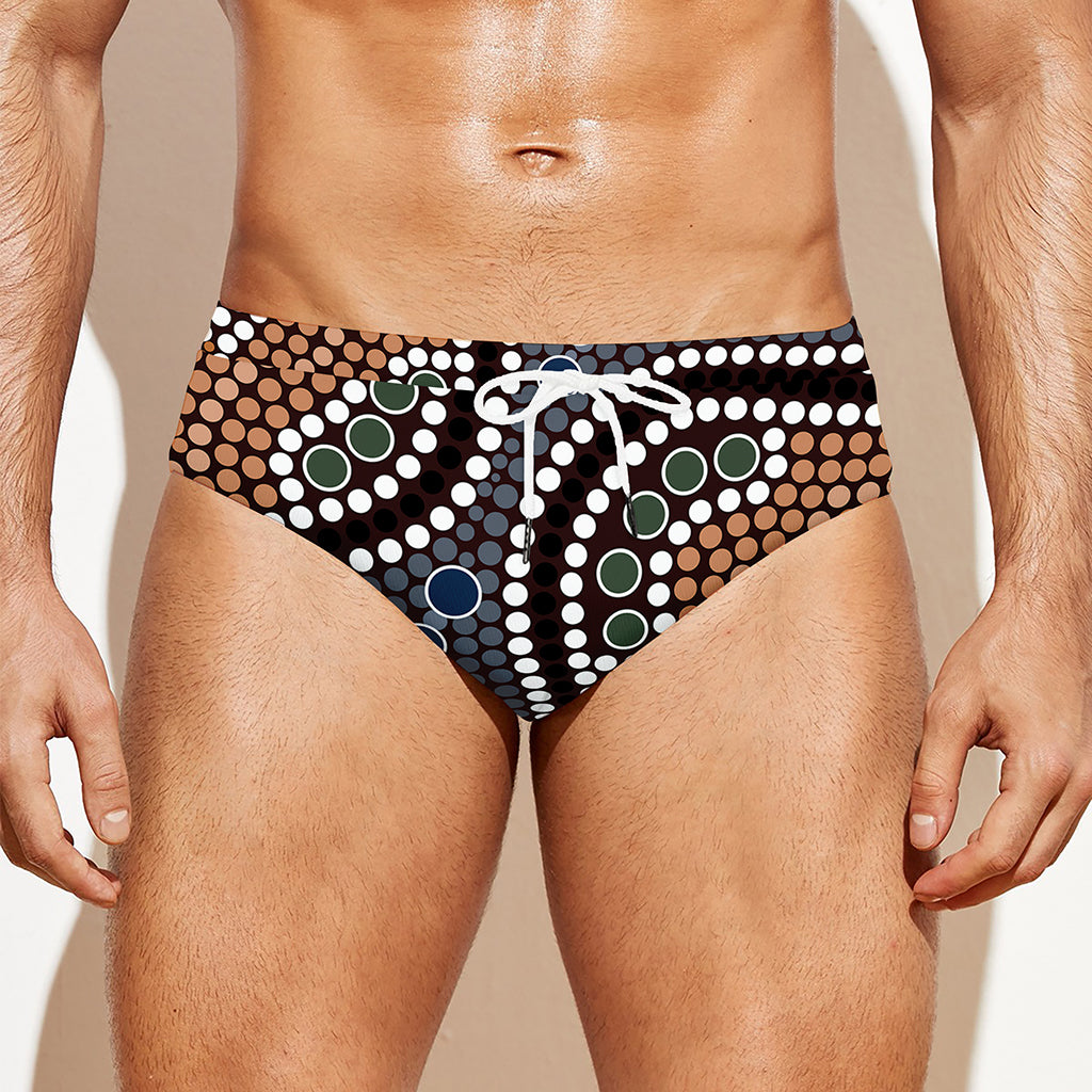 Australia River Aboriginal Dot Print Men's Swim Briefs