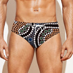 Australia River Aboriginal Dot Print Men's Swim Briefs