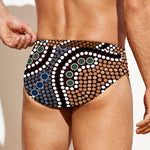 Australia River Aboriginal Dot Print Men's Swim Briefs