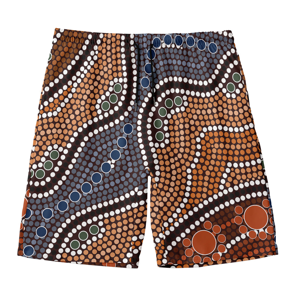 Australia River Aboriginal Dot Print Men's Swim Trunks