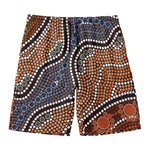 Australia River Aboriginal Dot Print Men's Swim Trunks