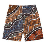 Australia River Aboriginal Dot Print Men's Swim Trunks