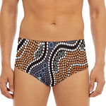 Australia River Aboriginal Dot Print Men's Triangle Swim Briefs