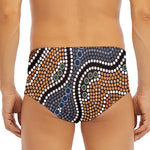Australia River Aboriginal Dot Print Men's Triangle Swim Briefs