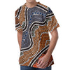 Australia River Aboriginal Dot Print Men's Velvet T-Shirt