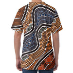 Australia River Aboriginal Dot Print Men's Velvet T-Shirt