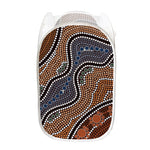 Australia River Aboriginal Dot Print Mesh Laundry Hamper
