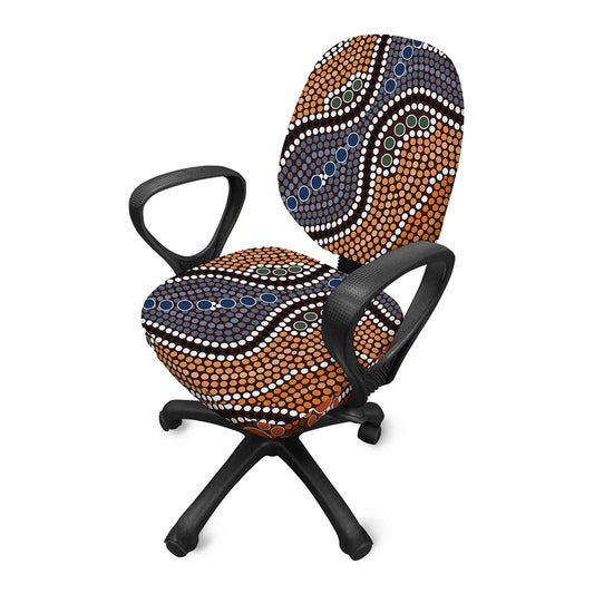 Australia River Aboriginal Dot Print Office Chair Cover