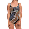 Australia River Aboriginal Dot Print One Piece Swimsuit
