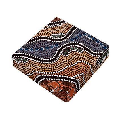Australia River Aboriginal Dot Print Outdoor Seat Cushion Cover