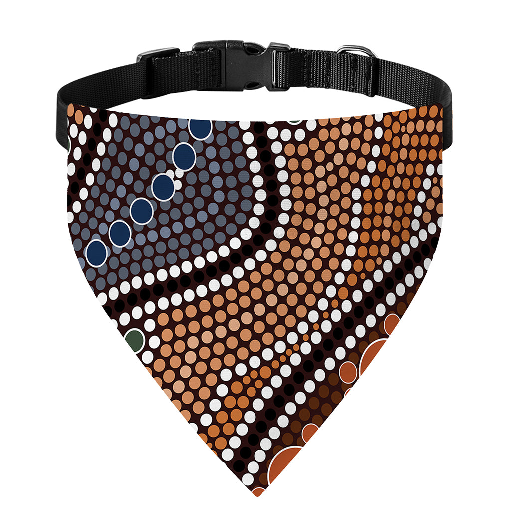 Australia River Aboriginal Dot Print Over The Collar Dog Bandana