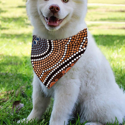 Australia River Aboriginal Dot Print Over The Collar Dog Bandana