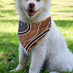 Australia River Aboriginal Dot Print Over The Collar Dog Bandana