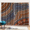 Australia River Aboriginal Dot Print Pencil Pleat Curtains