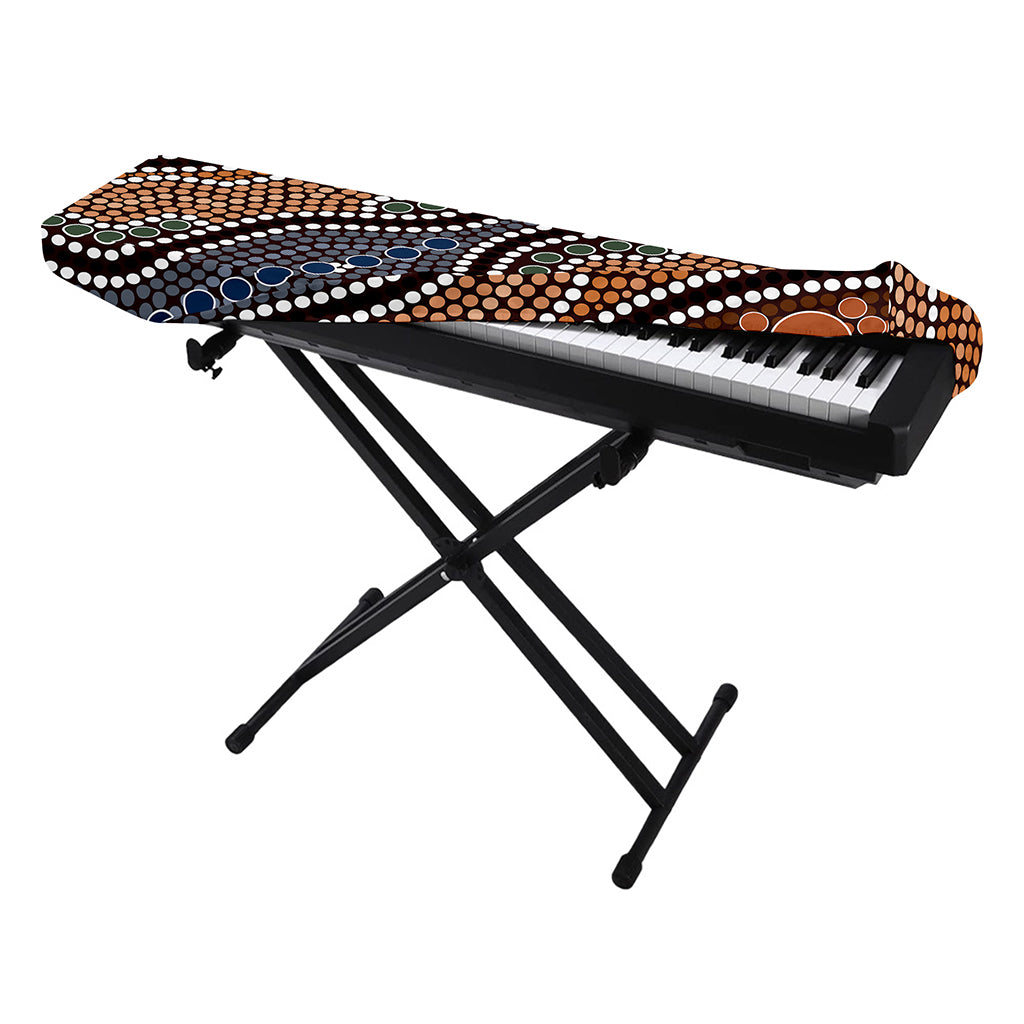 Australia River Aboriginal Dot Print Piano Keyboard Cover
