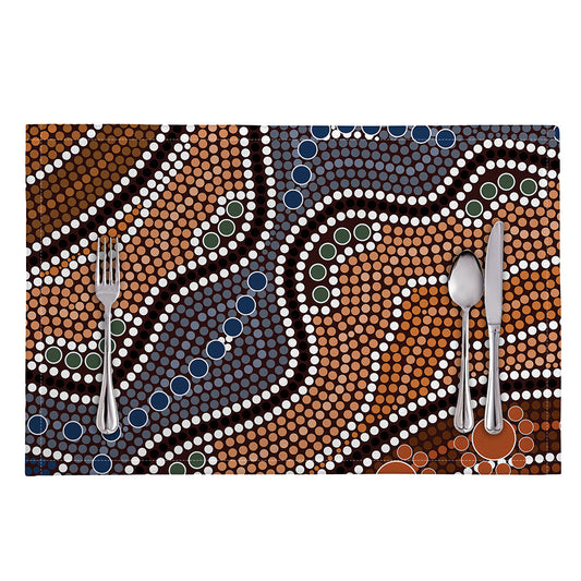 Australia River Aboriginal Dot Print Placemat