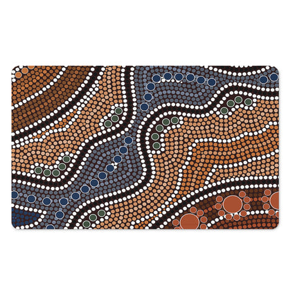 Australia River Aboriginal Dot Print Polyester Doormat