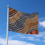 Australia River Aboriginal Dot Print Polyester Flag