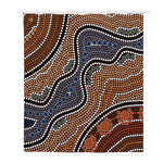 Australia River Aboriginal Dot Print Polyester Shower Curtain