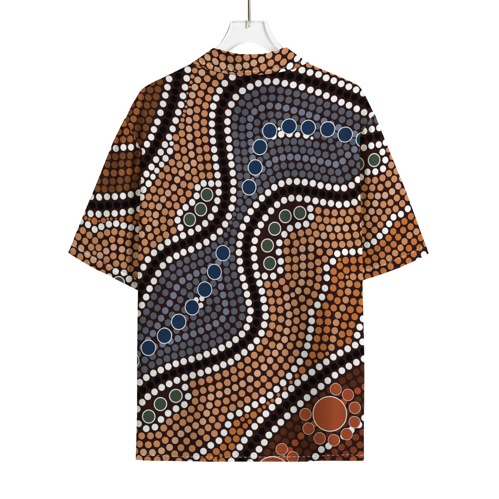 Australia River Aboriginal Dot Print Rayon Hawaiian Shirt