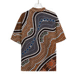 Australia River Aboriginal Dot Print Rayon Hawaiian Shirt