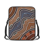 Australia River Aboriginal Dot Print Rectangular Crossbody Bag