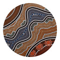 Australia River Aboriginal Dot Print Round Blanket