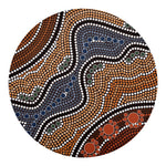 Australia River Aboriginal Dot Print Round Blanket