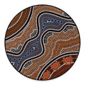 Australia River Aboriginal Dot Print Round Floor Mat