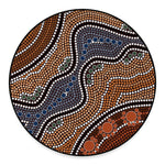 Australia River Aboriginal Dot Print Round Floor Mat
