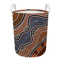 Australia River Aboriginal Dot Print Round Laundry Basket
