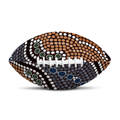 Australia River Aboriginal Dot Print Rugby Ball