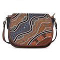 Australia River Aboriginal Dot Print Saddle Bag