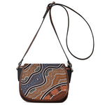 Australia River Aboriginal Dot Print Saddle Bag