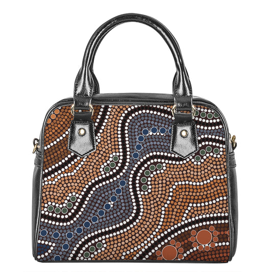 Australia River Aboriginal Dot Print Shoulder Handbag