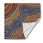 Australia River Aboriginal Dot Print Silk Bandana
