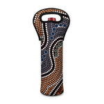 Australia River Aboriginal Dot Print Single Neoprene Wine Tote